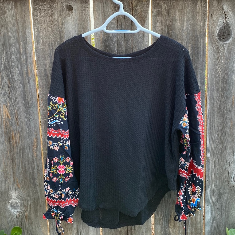 Boho Sleeve Print Blouse